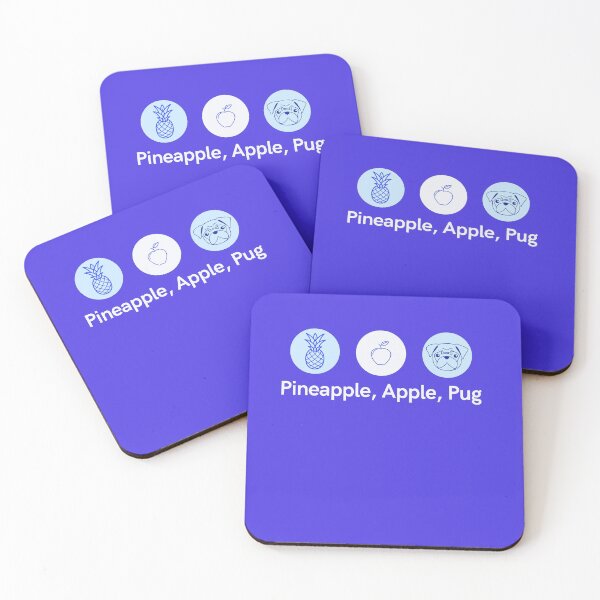 Item preview, Pineapple< Apple, Pug (Blue and white) designed and sold by ArtofMac.