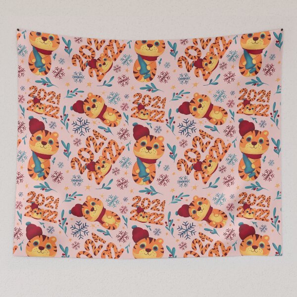 Item preview, Cute Christmas tiger. Xmas 2022 illustration  designed and sold by Deviarty.