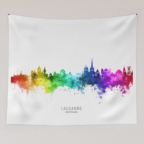 Item preview, Lausanne Switzerland Skyline designed and sold by ArtPrints.