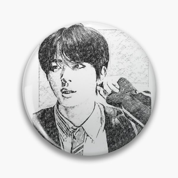 Item preview, Jin BTS Bangtan Boys K-Pop Idol Group Member 방탄소년단 Map Of The Soul 7 Pencil Sketch Artwork 04 designed and sold by mauveswancom.