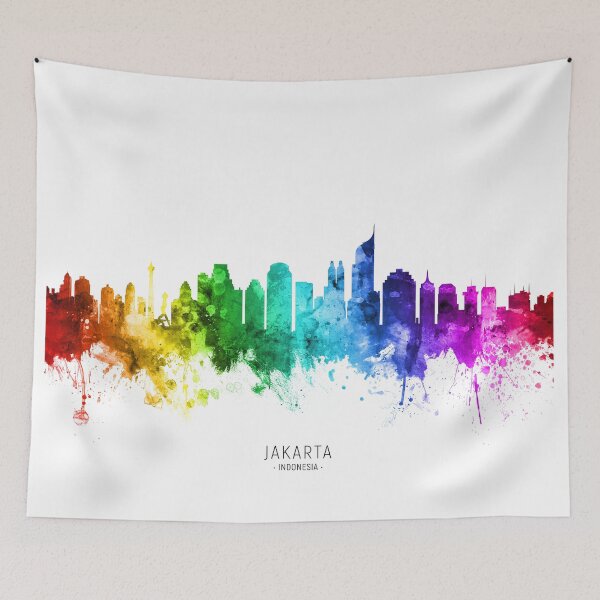 Item preview, Jakarta Skyline Indonesia designed and sold by ArtPrints.