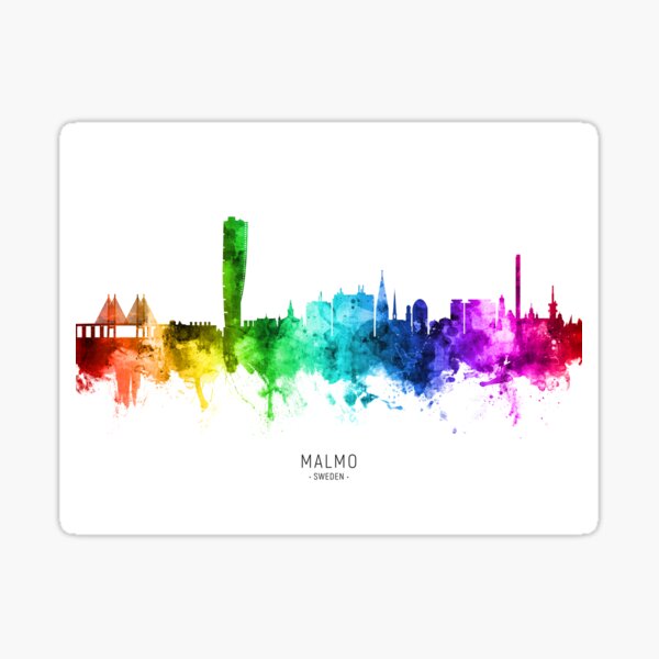 Item preview, Malmo Sweden Skyline designed and sold by ArtPrints.