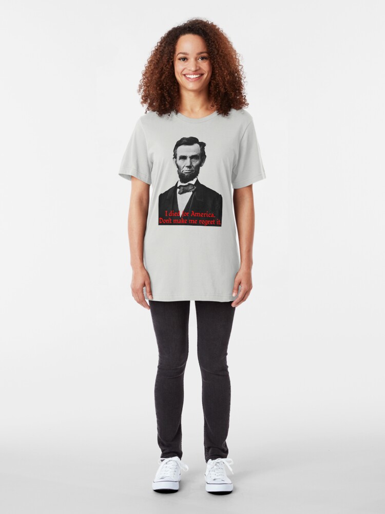 Alternate view of Abraham Lincoln's American Pride Slim Fit T-Shirt