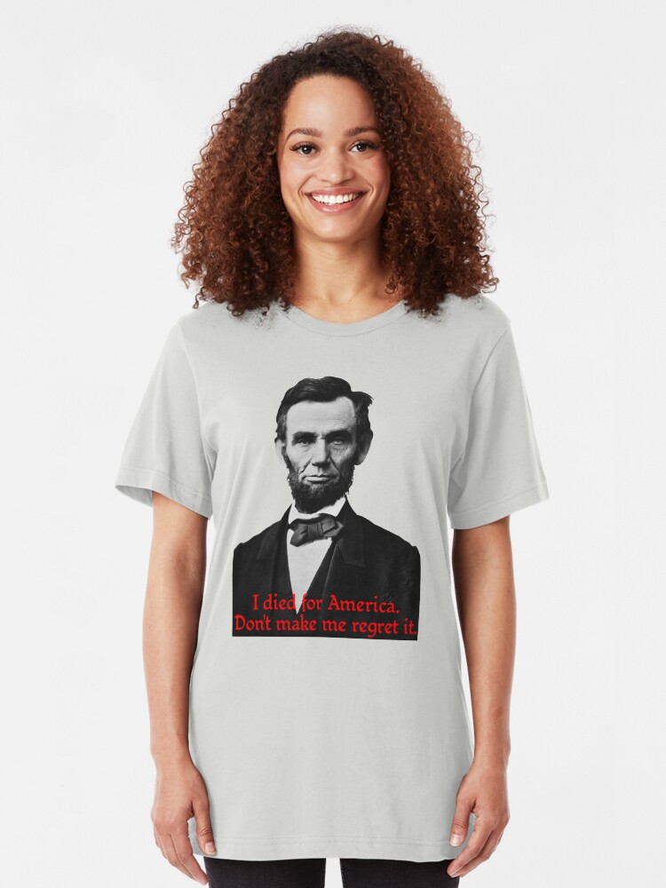 Alternate view of Abraham Lincoln's American Pride Slim Fit T-Shirt