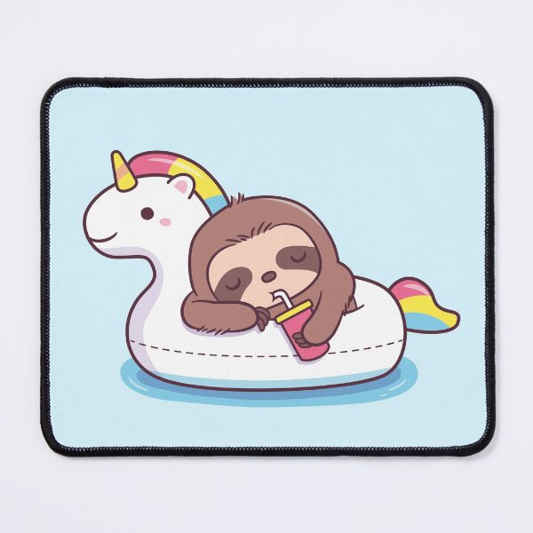 Item preview, Cute Sloth Chilling On Unicorn Pool Float designed and sold by rustydoodle.
