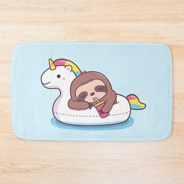 Item preview, Cute Sloth Chilling On Unicorn Pool Float designed and sold by rustydoodle.