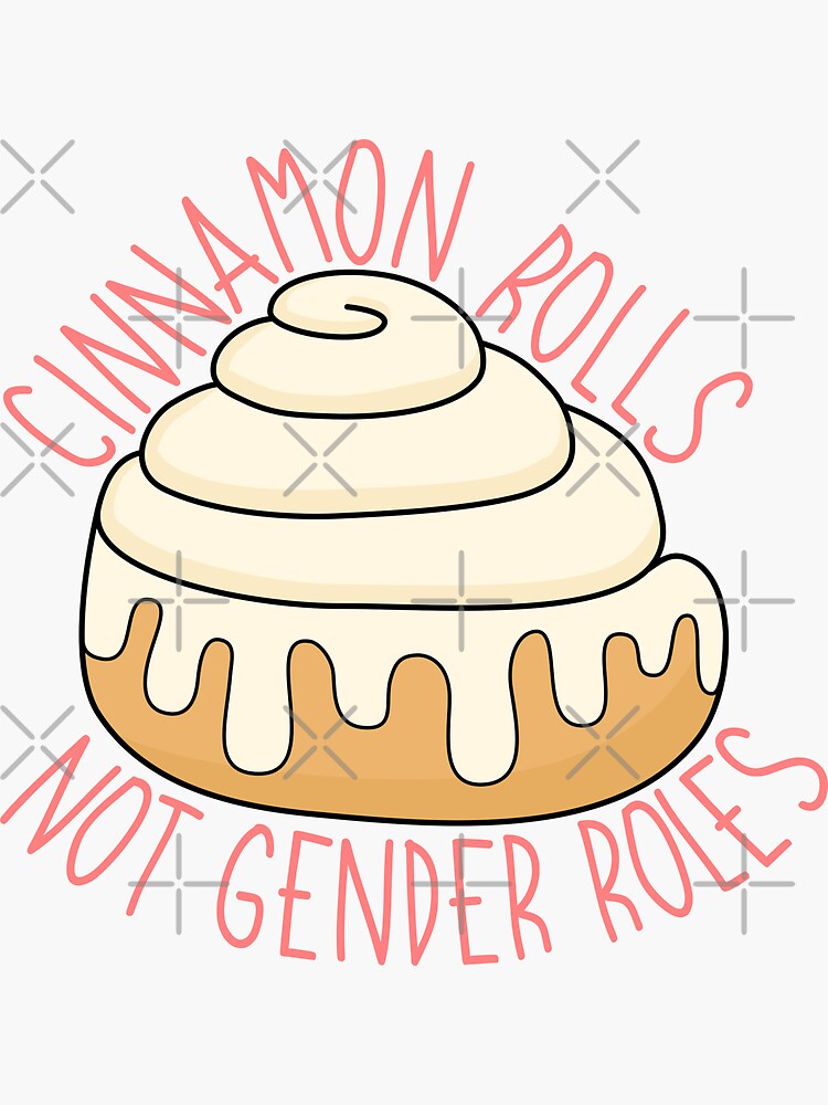 "Cinnamon Rolls Not Gender Roles Pink Cottagecore" Sticker for Sale by