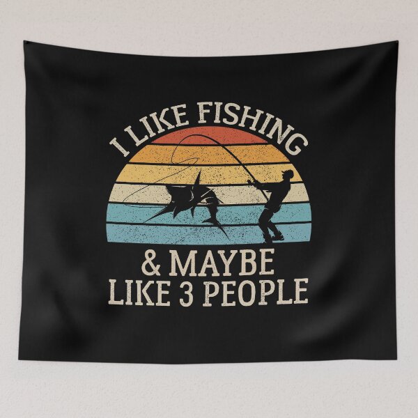 Item preview, Funny Vintage Fishing, I Like Fishing and Maybe Like 3 People designed and sold by AEOPIN.