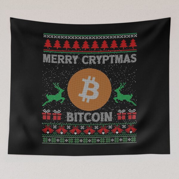 Item preview, Ugly Sweater Bitcoin BTC Coin Merry Cryptmas Christmas Crypto Token Cryptocurrency Blockchain Wallet designed and sold by AriellaGross.