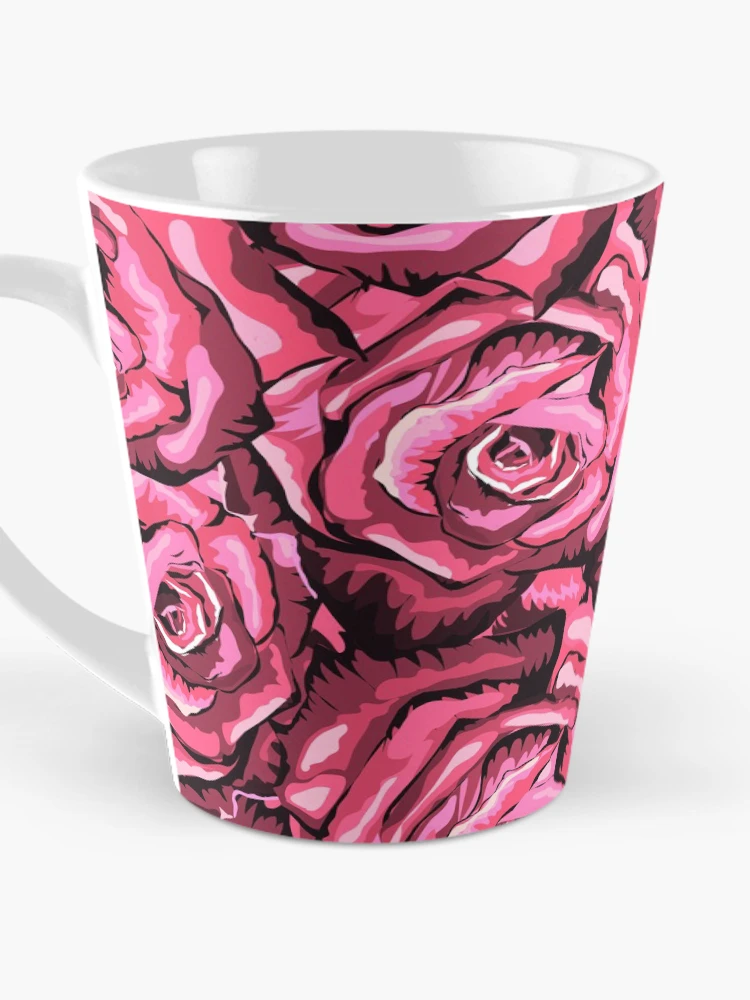 Thumbnail 3 of 4, Coffee Mug, Cute Pink Roses Pattern designed and sold by PinkPandaDesign.
