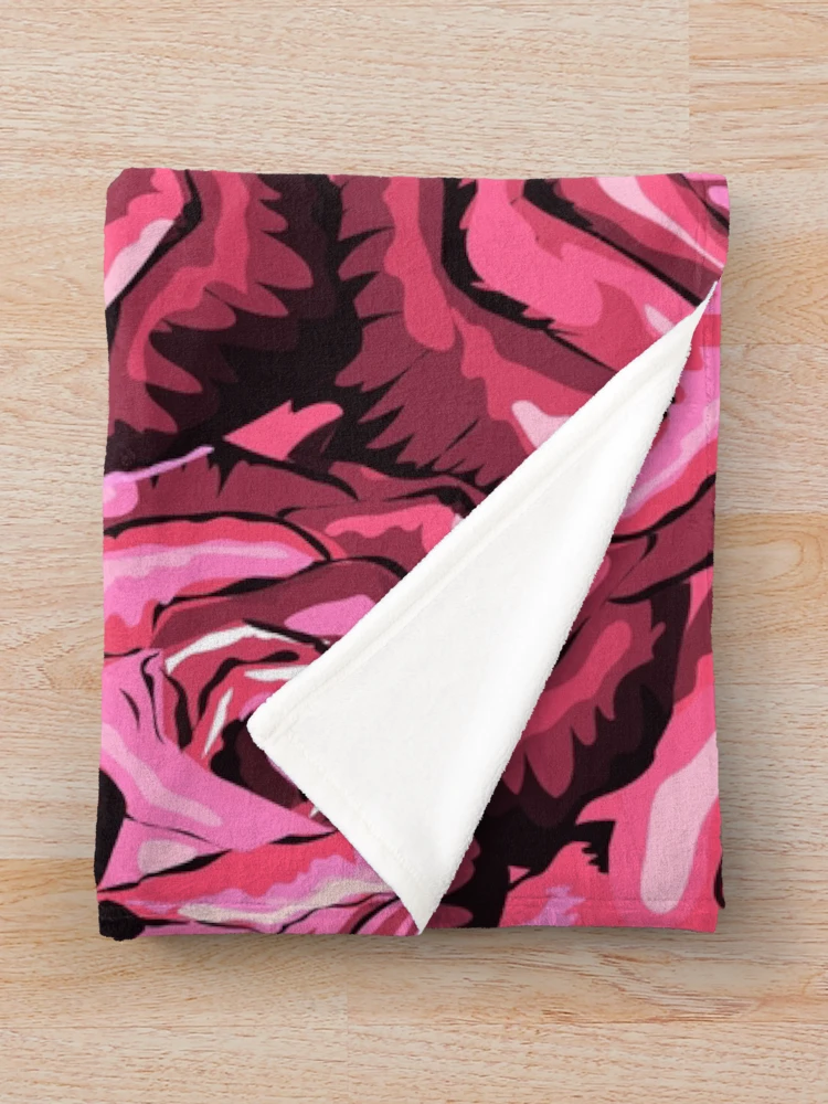 Thumbnail 3 of 6, Throw Blanket, Cute Pink Roses Pattern designed and sold by PinkPandaDesign.