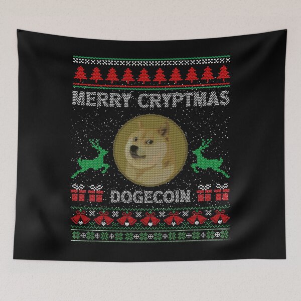 Item preview, Ugly Sweater Dogecoin DOGE Coin Merry Cryptmas Christmas Crypto Token Cryptocurrency Blockchain Wallet designed and sold by AriellaGross.
