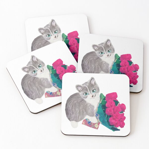 Item preview, Cute Kitten and Flowers designed and sold by KC Morcom.