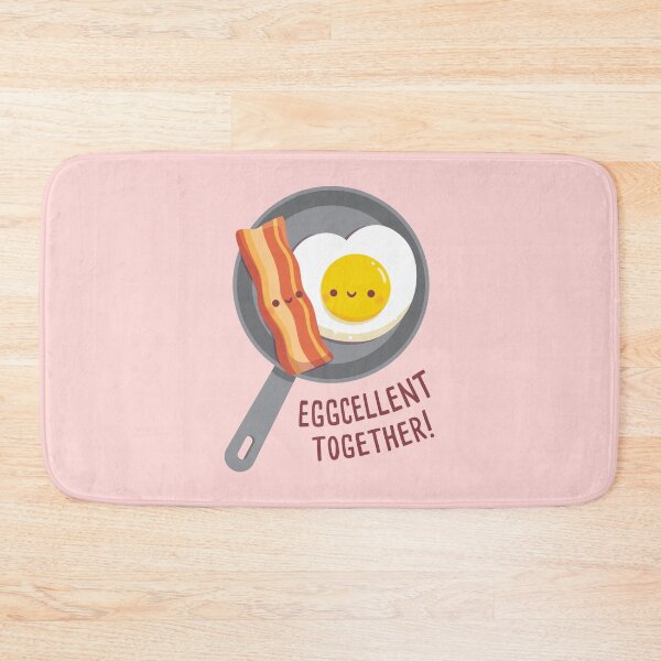 Item preview, Cute Bacon and Egg Eggcellent Together Pun designed and sold by rustydoodle.