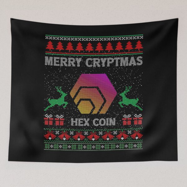 Item preview, Ugly Sweater HEX Coin Merry Cryptmas Christmas Crypto Token Cryptocurrency Blockchain Wallet designed and sold by AriellaGross.