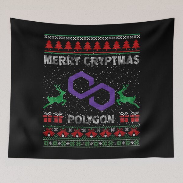 Item preview, Ugly Sweater Polygon Matic Coin Merry Cryptmas Christmas Crypto Token Cryptocurrency Blockchain Wallet designed and sold by AriellaGross.