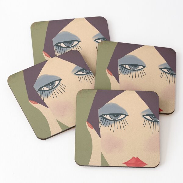Item preview, Long Lashes and Red Lips, Art Deco Portrait designed and sold by KEnzPhotography.