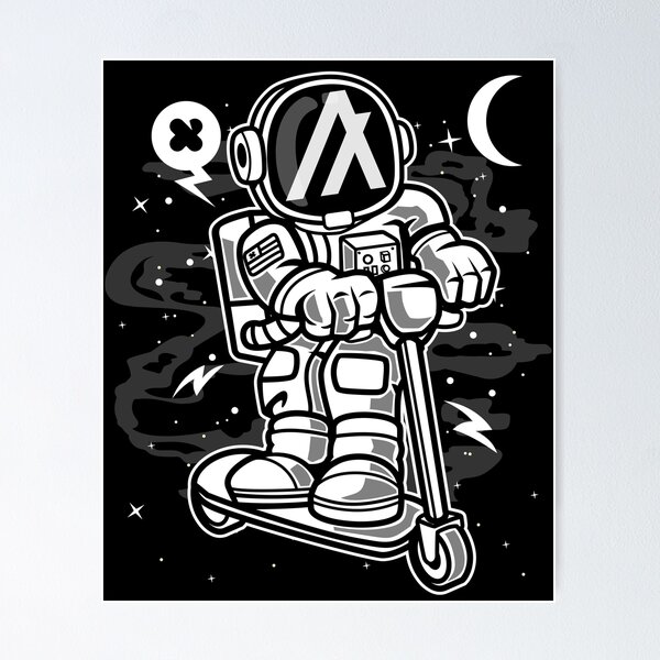 Item preview, Astronaut Scooter Algorand ALGO Coin To The Moon Crypto Token Blockchain Cryptocurrency Wallet designed and sold by JaxonBrown.