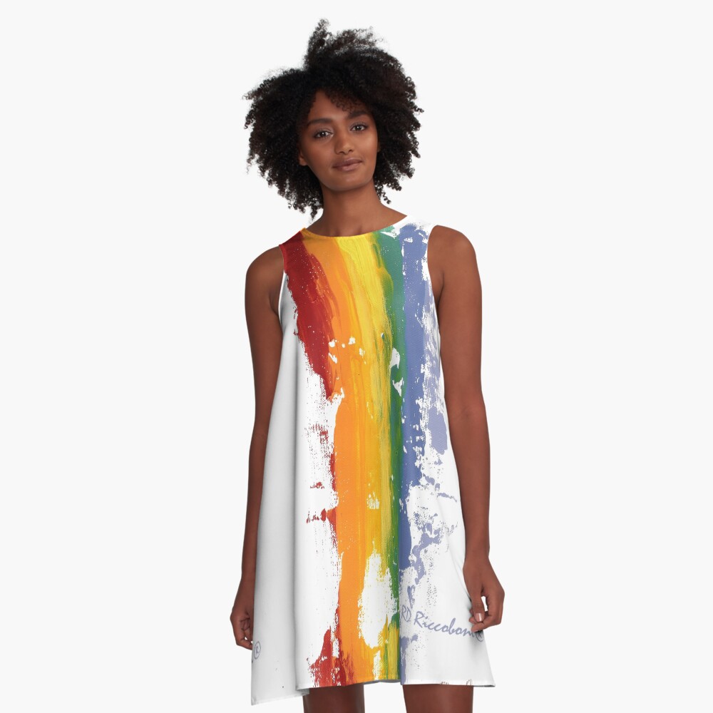 Pride Parade Rainbow Diversity by RD RIccoboni A-Line Dress