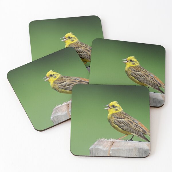 Item preview, Yellowhammer sitting on a post designed and sold by Stefan Rotter.