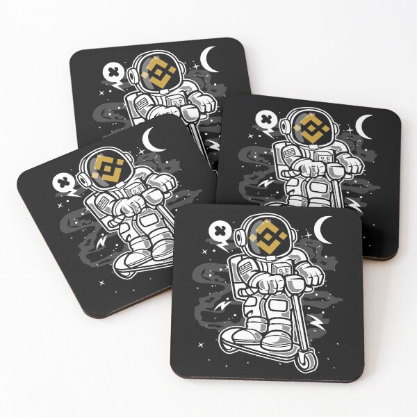 Artikelvorschau, Astronaut Scooter Binance BNB Coin zum Mond Krypto Token Blockchain Kryptowährung Wallet entworfen und verkauft von JaxonBrown.