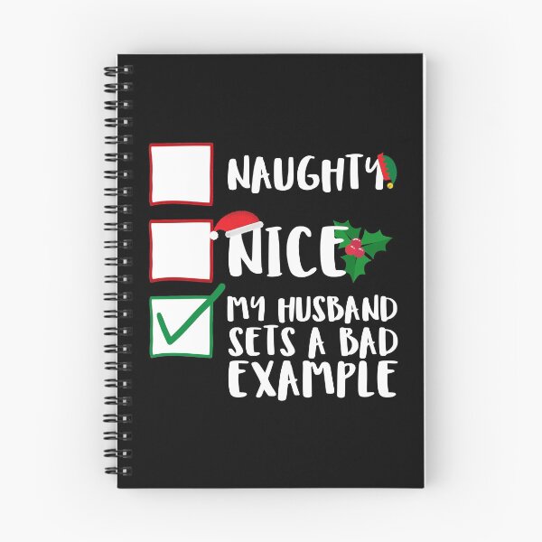 Item preview, Naughty Nice My Husband Sets A Bad Example Funny Family Naughty List Graphic designed and sold by GO SHIRT-TEE.