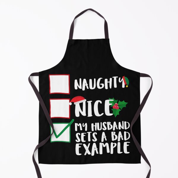 Item preview, Naughty Nice My Husband Sets A Bad Example Funny Family Naughty List Graphic designed and sold by GO SHIRT-TEE.