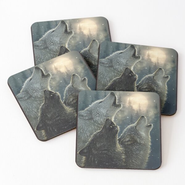 Item preview, Three Wolves Howling at the Moon - Wolf Lover designed and sold by ScottSlade.
