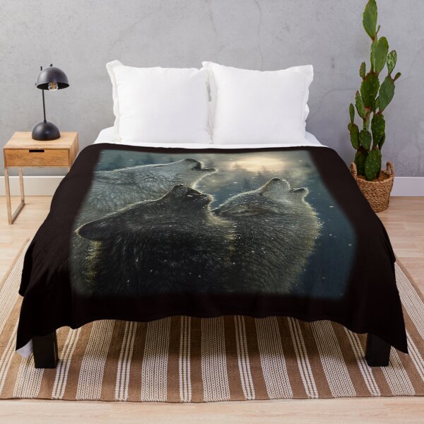 Item preview, Three Wolves Howling at the Moon - Wolf Lover designed and sold by ScottSlade.
