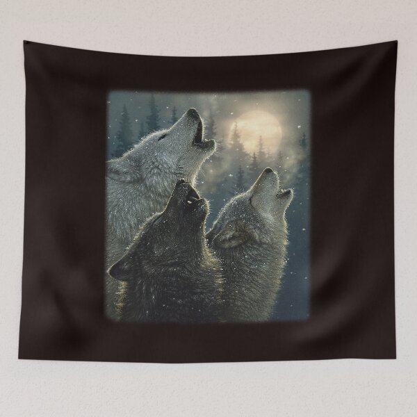 Item preview, Three Wolves Howling at the Moon - Wolf Lover designed and sold by ScottSlade.