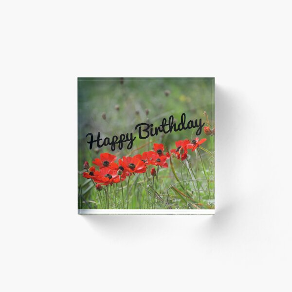 Item preview, Happy Birthday Meme with Poppies designed and sold by DanaLauraPhoto.