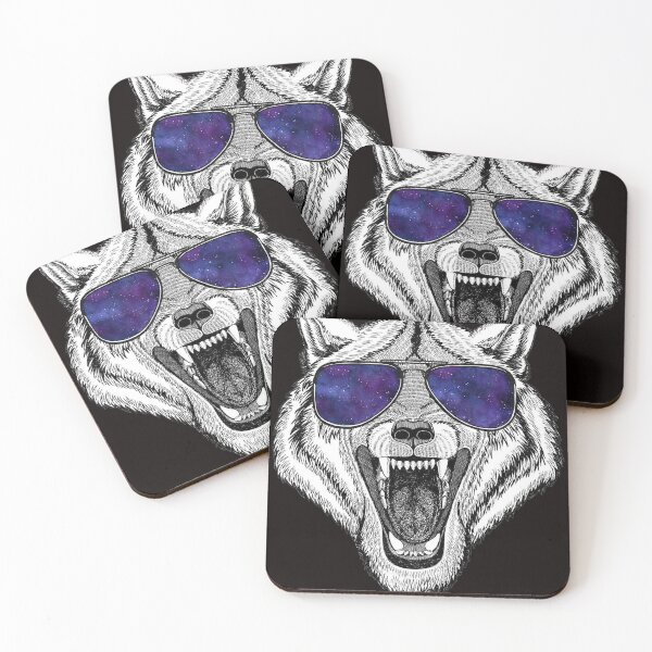 Item preview, Wolf in Retro Sunglass Frame, Wolves Lover designed and sold by ScottSlade.