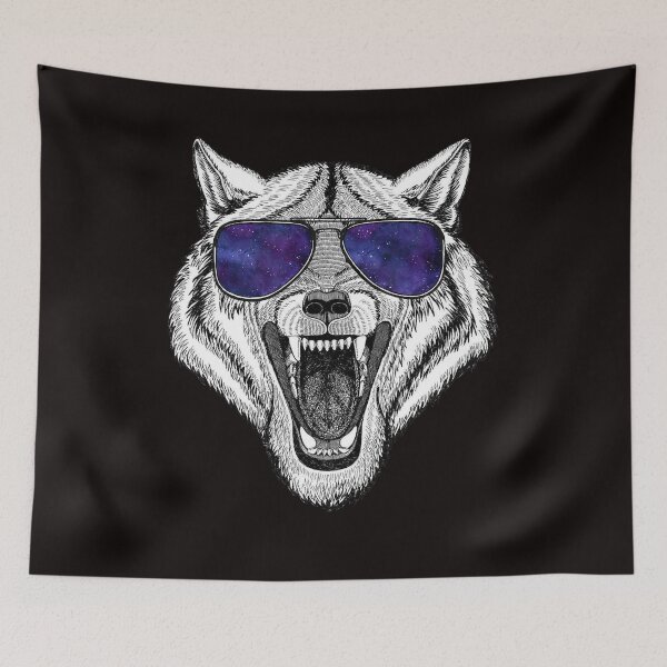 Item preview, Wolf in Retro Sunglass Frame, Wolves Lover designed and sold by ScottSlade.