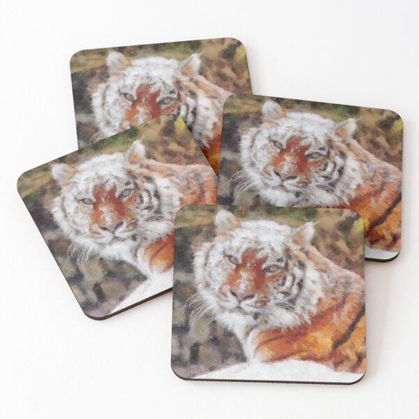 Item preview, Tiger In the Snow Digital Painting designed and sold by NeavesPhoto.