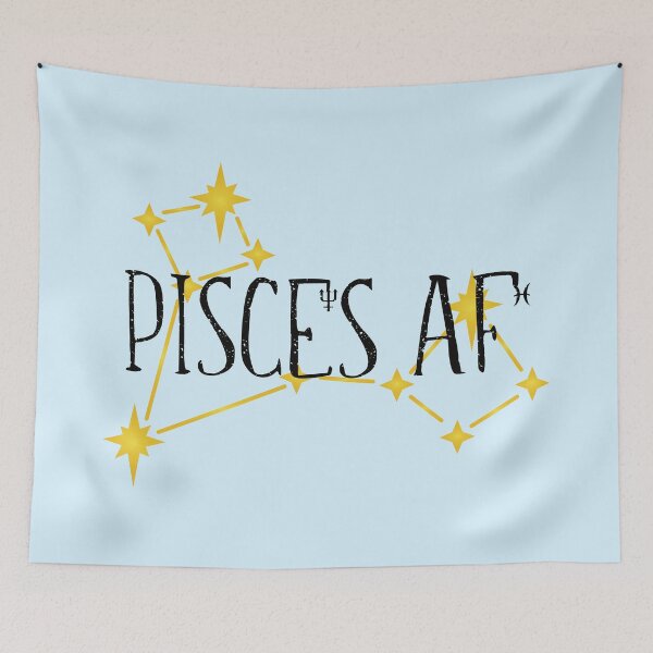 Artikelvorschau, FISCHE AF mit Sternbild und astrologischen Symbolen für Neptun & Fische entworfen und verkauft von Happy Puppy Print On Demand.