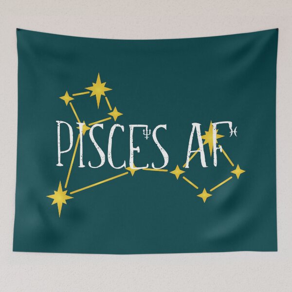 Artikelvorschau, FISCHE AF mit Sternbild und astrologischen Symbolen für Neptun & Fische entworfen und verkauft von Happy Puppy Print On Demand.