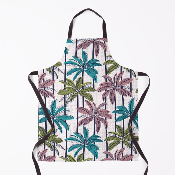 Item preview, Retro Palm Springs vibes // white background highball green peacock blue and dry rose palm trees oxford navy blue line contour designed and sold by SelmaCardoso.