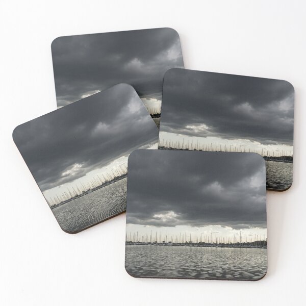 Item preview, Rolling Storm - Wild Weather Cloudscape over a Safe Marina designed and sold by Georgia Mizuleva.