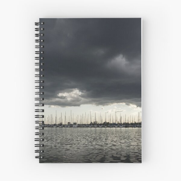 Item preview, Rolling Storm - Wild Weather Cloudscape over a Safe Marina designed and sold by Georgia Mizuleva.