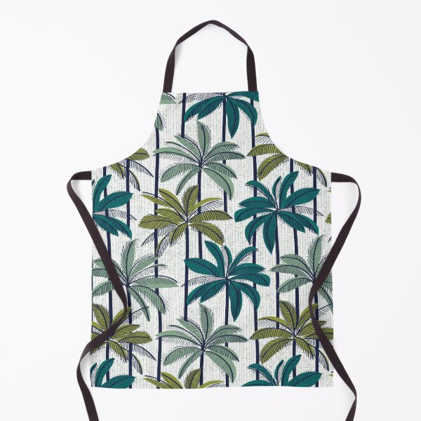 Item preview, Retro Palm Springs vibes // white background highball sage and pine green palm trees oxford navy blue line contour designed and sold by SelmaCardoso.
