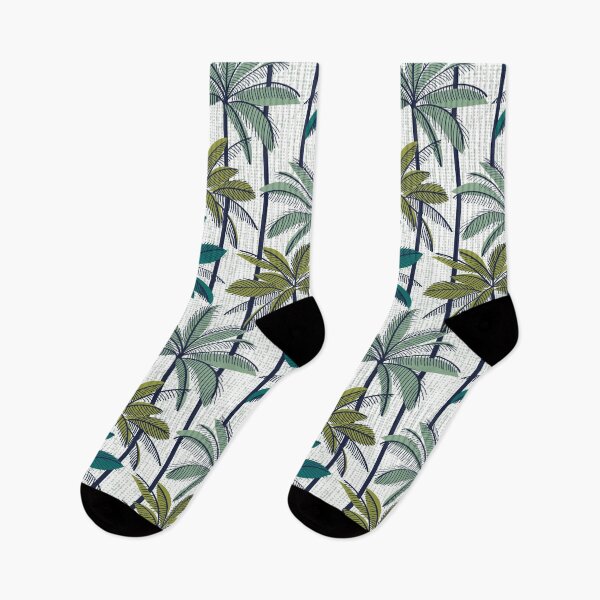 Item preview, Retro Palm Springs vibes // white background highball sage and pine green palm trees oxford navy blue line contour designed and sold by SelmaCardoso.