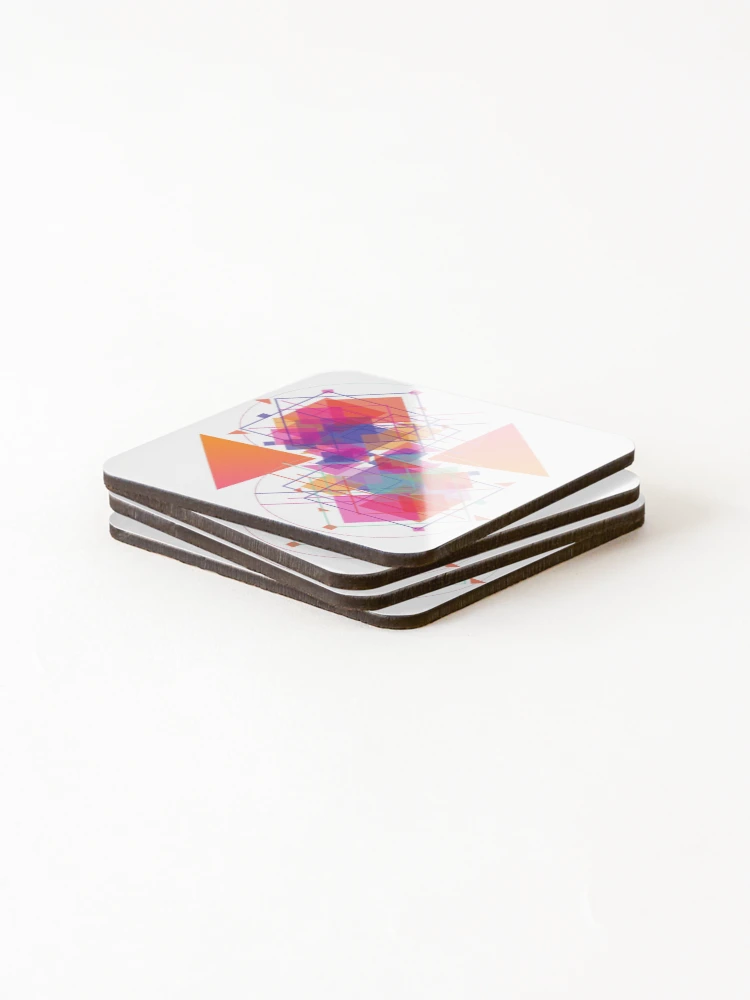 Thumbnail 4 of 5, Coasters (Set of 4), Abstract Geometry designed and sold by AztecLime.