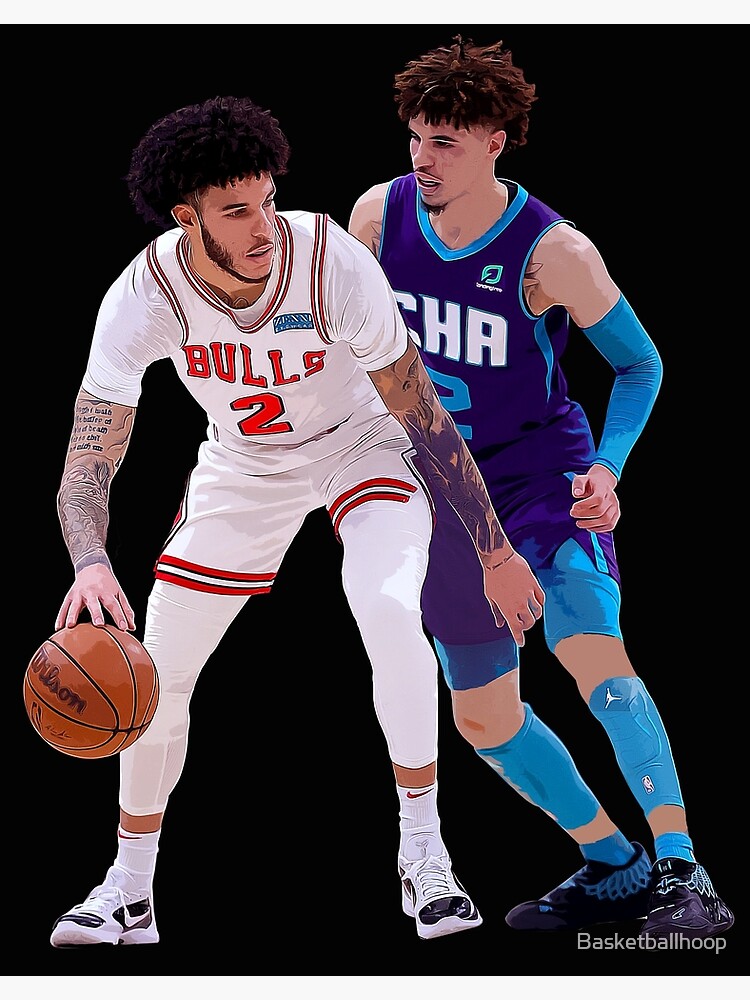 "Lonzo Ball VS Lamelo Ball" Art Print by Basketballhoop Redbubble
