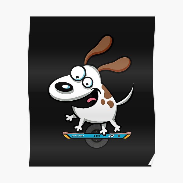 "Funny Dog on Onewheel" Poster by DOPAMINEE Redbubble