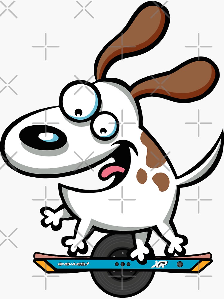 "Funny Dog on Onewheel" Sticker for Sale by DOPAMINEE Redbubble