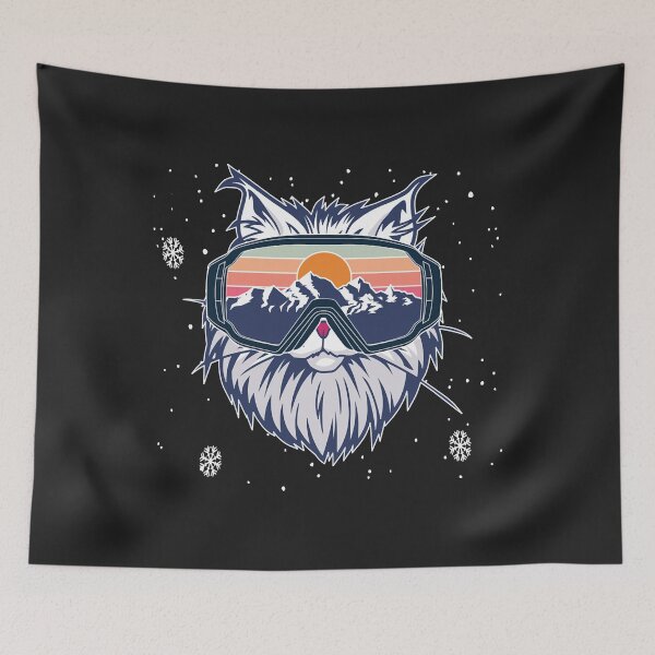 Item preview, Funny Snowboarding Kitty Cat Skiing Goggles Winter Mountains designed and sold by AnitaJGreenspan.