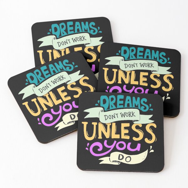 Item preview, Dreams don't work unless you do typography design quote designed and sold by VinCut.