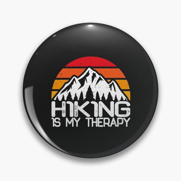 Item preview, Hiking Is My Therapy Funny Hiking Camping Retro Sunset Hiker designed and sold by AnitaJGreenspan.