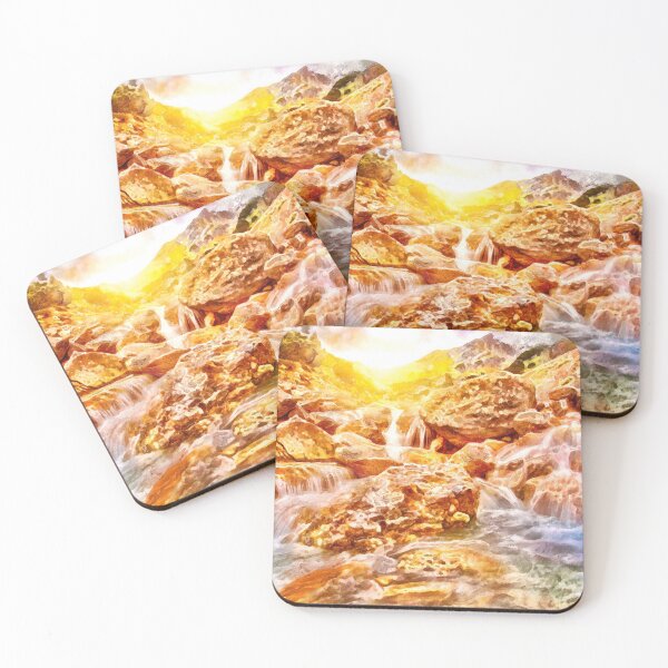 Item preview, Beautiful Waterfalls And Streams With Sun Shining Digital Painting designed and sold by NeavesPhoto.