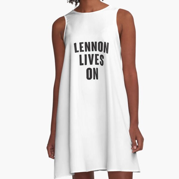 Lennon Lives On - John Lennon vintage tribute message A-Line Dress